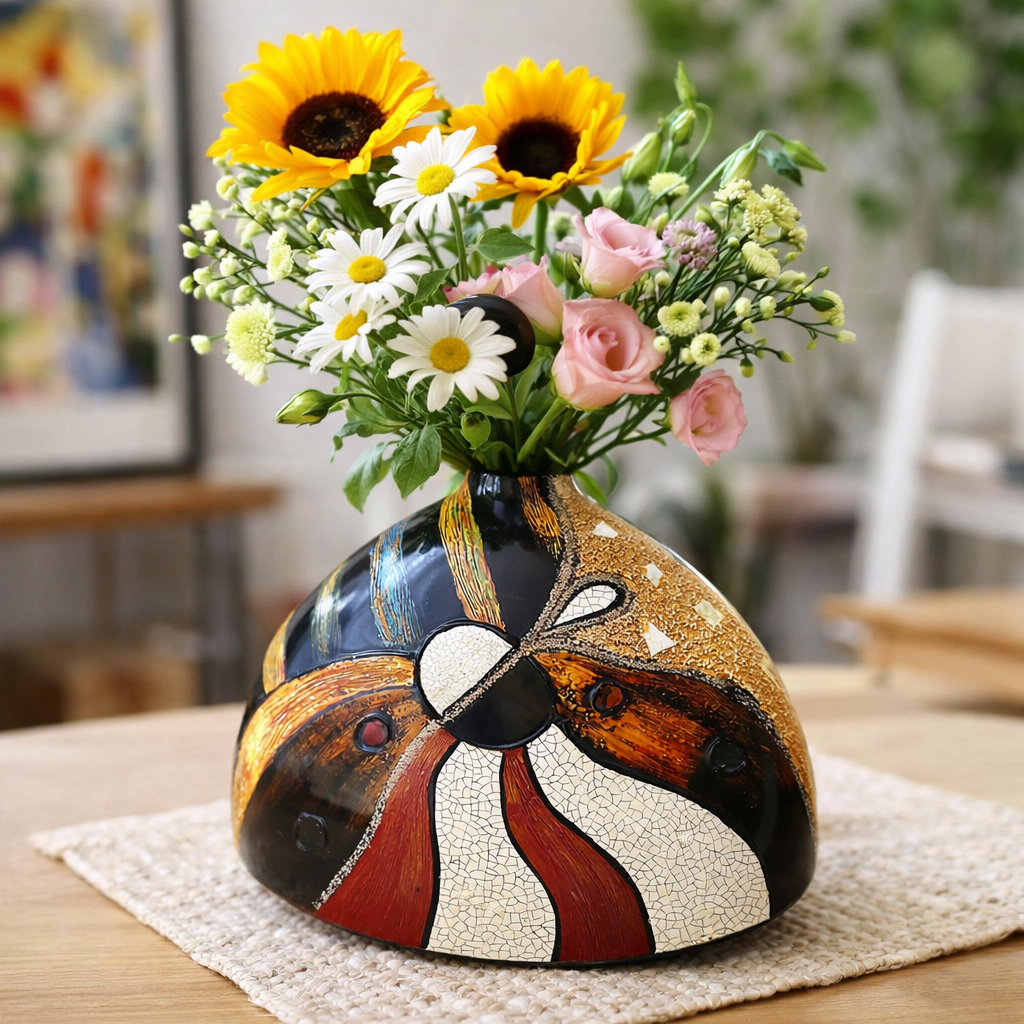 Bình Cánh Quạt Sơn Mài Thanh Bình Lê | Size 17x25 / 24x30 cm | Quà Tặng – Trang Trí – Nghệ Thuật
