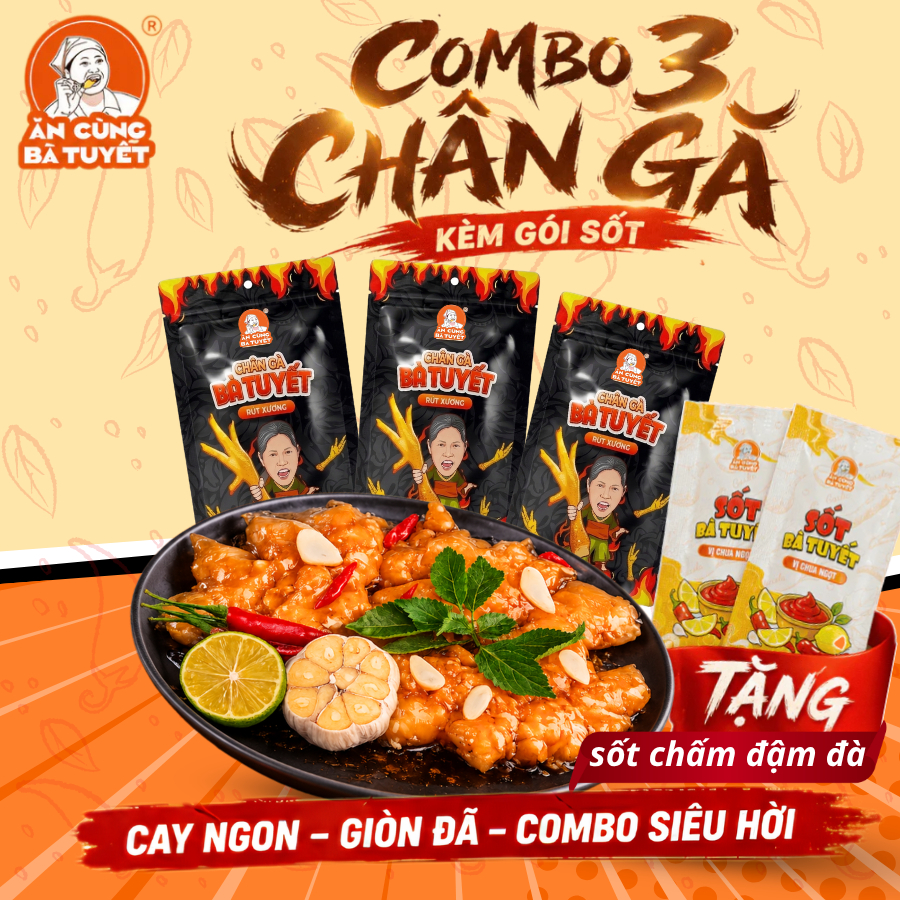 X3 COMBO 3 CHÂN GÀ KÈM GÓI SỐT - ĂN CÙNG BÀ TUYẾT M114