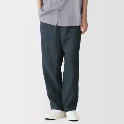 [26AW] MUJI Quần Nam Vải Washed Linen Ống Rộng