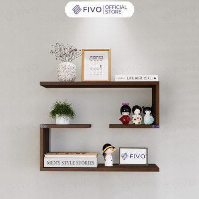 [NEW] Kệ Để Sách Gỗ Treo Tường Đẹp Chữ J FIVO FB42, Gỗ Chống Ẩm, Thiết Kế Âm Tường, Đa Dạng Cách Trang Trí, Chịu Lực Tốt