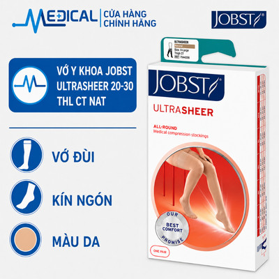 Vớ tất y khoa đùi hở ngón JOBST Ultrasheer siêu mỏng hỗ trợ giãn tĩnh mạch chân 20-30 mmHg - MEDICAL