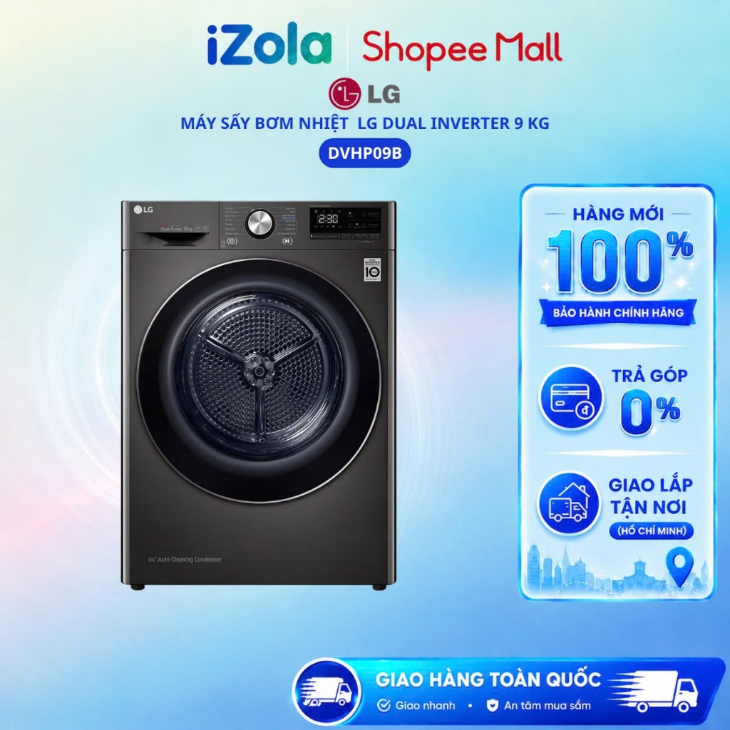 DVHP09B - Máy sấy bơm nhiệt LG 9 kg DVHP09B - Hàng chính hãng