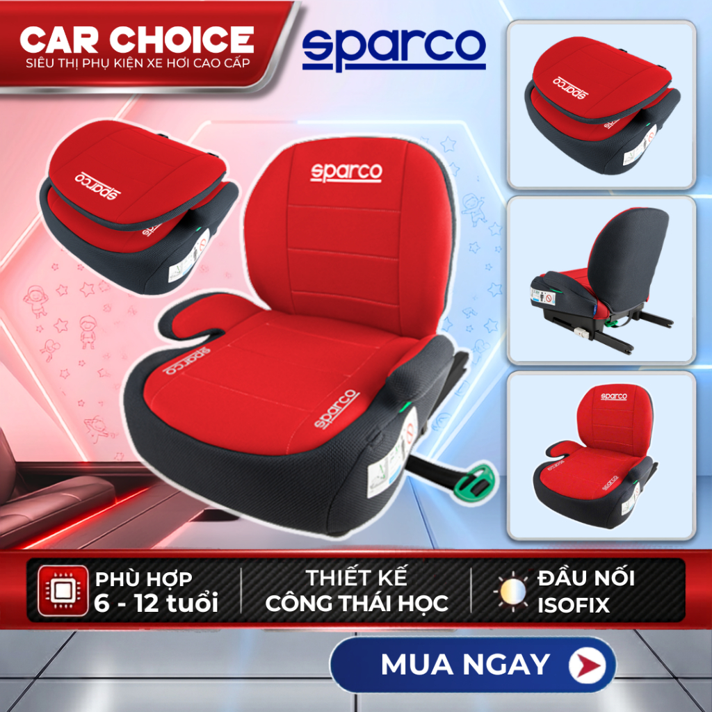 Ghế Ngồi Ô Tô Cho Bé Sparco Chính Hãng Mamakids ChiLux Chuẩn An Toàn Lắp Mọi Dòng Xe