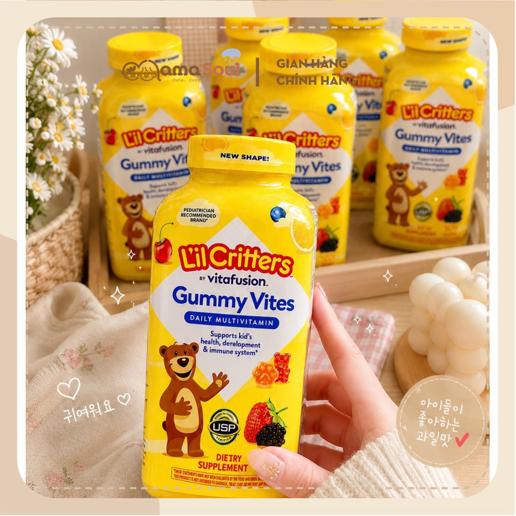 Kẹo Dẻo Vitamin Tổng Hợp Lil Critters Gummy Vites 300 Viên Mỹ | Đa Vitamin Cho Bé Hương Trái Cây USP