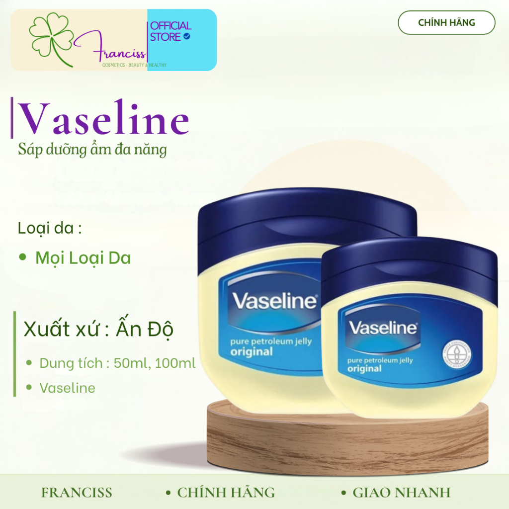 Sáp Dưỡng Ẩm Vaseline Pure Petroleum Jelly - Vaseline Dưỡng Ẩm Đa Năng