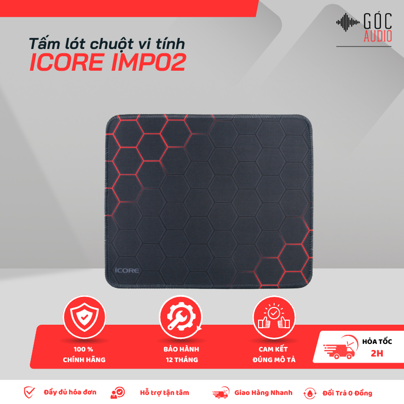 Miếng Lót Chuột Vi Tính iCore IMP02 Chống Trượt, Êm Ái, Giá Rẻ - GÓC AUDIO