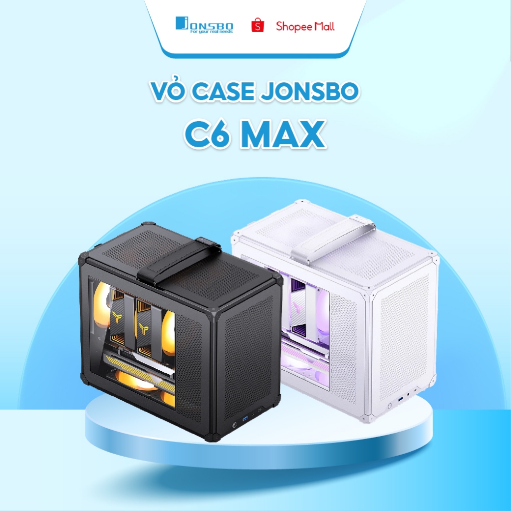 Vỏ Case PC Jonsbo C6 MAX Black - ITX/M-ATX