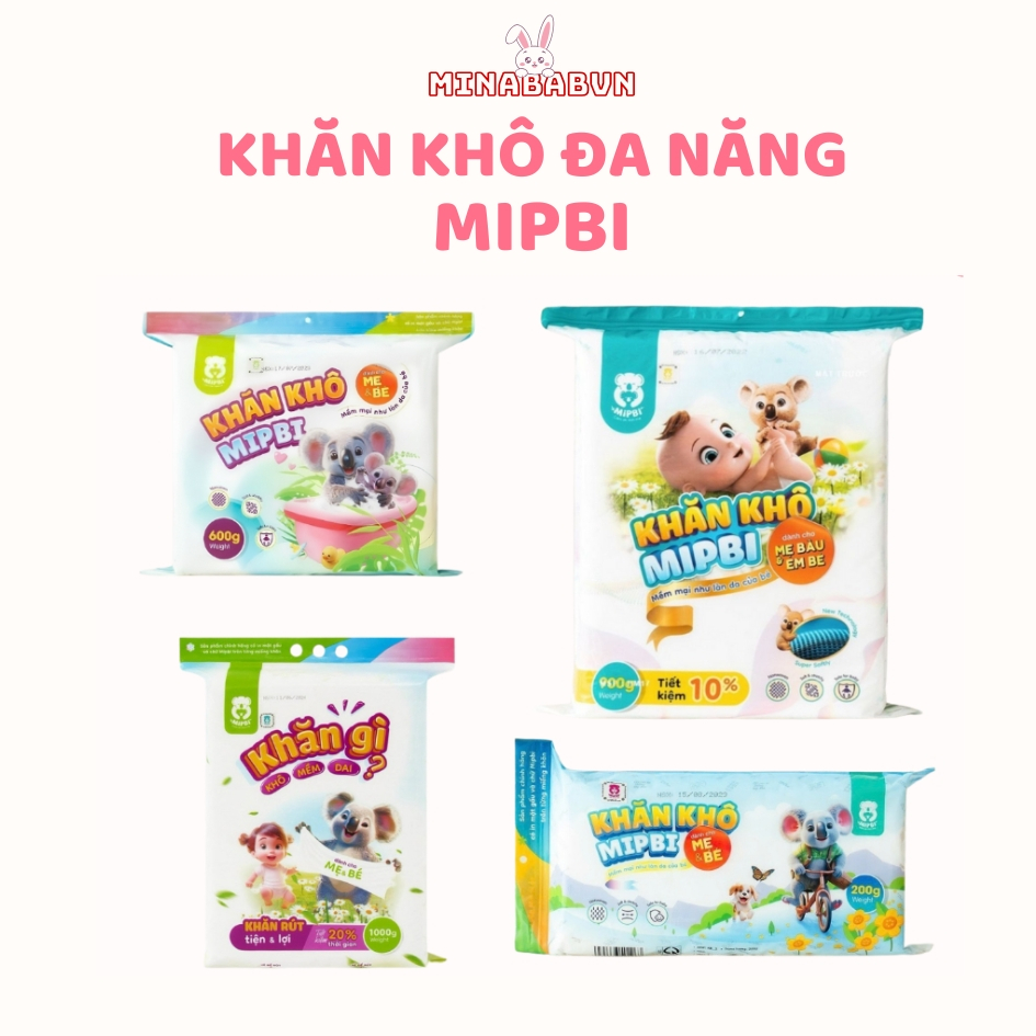 Mipbi khăn vải khô đa năng an toàn cho bé sơ sinh, Khăn vải khô mềm mịn cho bé 300/600/900/1000G