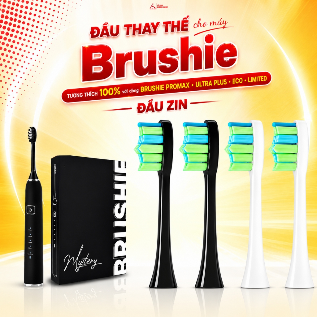 Đầu Zin theo máy thay cho đầu bàn chải điện Brushie Promax Ultra Plus Eco Limited mềm vừa Minh House