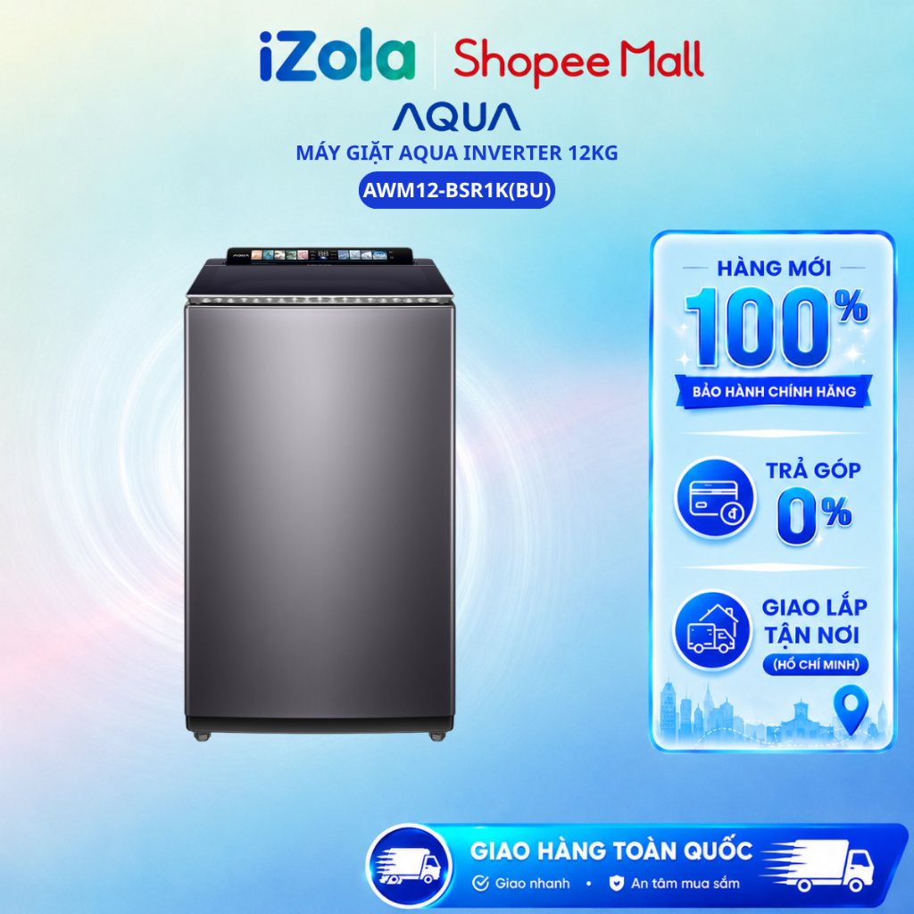 AWM12-BSR1K(BU) - Máy giặt Aqua Inverter 12 kg AWM12-BSR1K(BU) - Hàng chính hãng