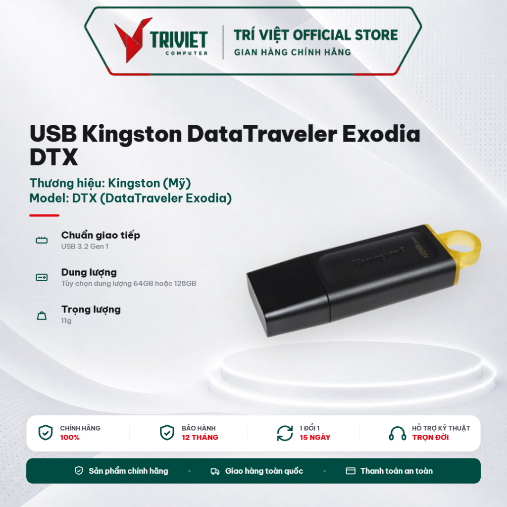 USB Kingston DataTraveler Exodia (64GB/128GB/256GB) USB 3.2 Tốc Độ Cao DTX Nhỏ Gọn