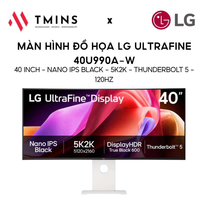 Màn hình đồ họa LG UltraFine 40U990A-W (40 inch, Nano IPS Black, 5K2K, Thunderbolt 5, 120Hz)
