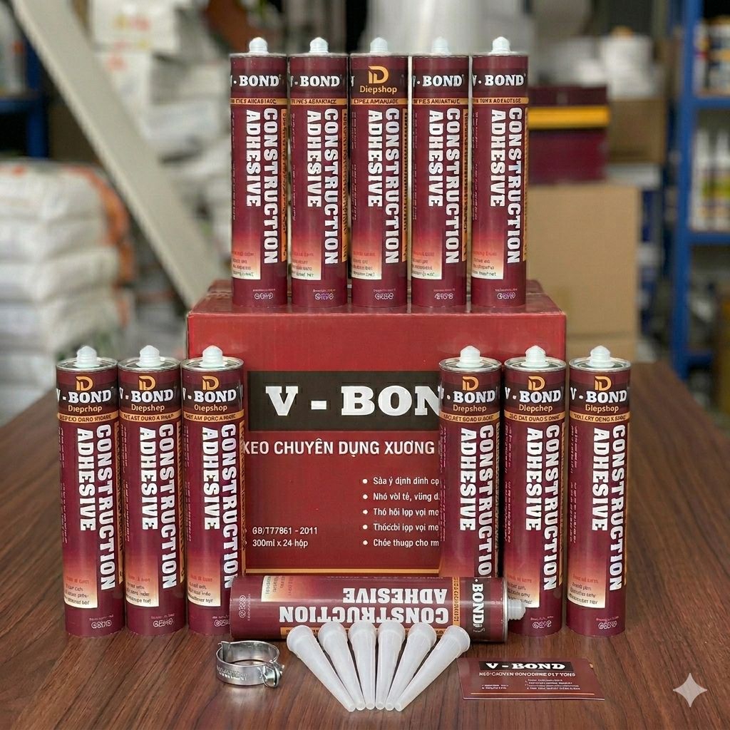 Keo V- bond đa năng dán PVC, nẹp nhựa, nano siêu dính, nhanh khô fls