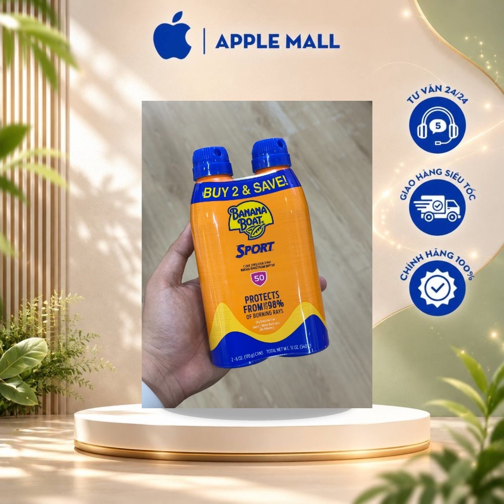 Xịt chống nắng Banana Boat Sport SPF 50 mẫu mới 6oz (170g) - Chính hãng USA