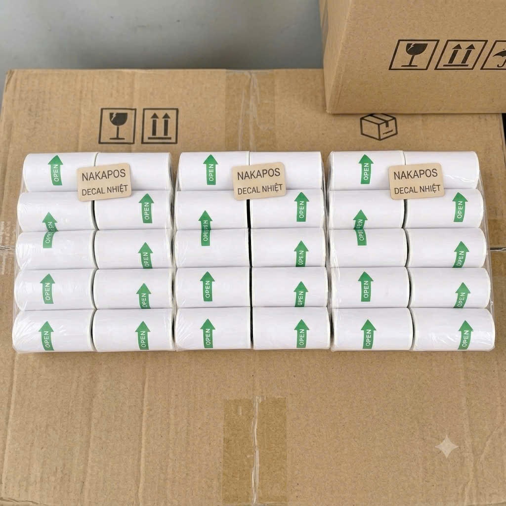 [ 20 CUỘN ] Giấy in đơn hàng DÁN ĐƯỢC K57x30 giấy in nhiệt liên tục K57 mini in bill cầm tay khổ K58