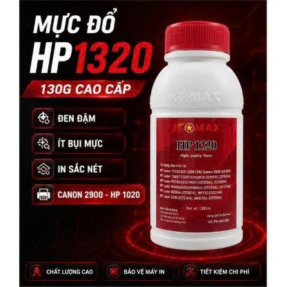 Mực Đổ Máy In HP 1320 130g - Tương Thích HP 1010 1020 1160 1320 P2015 Canon 2900 Chất Lượng Cao