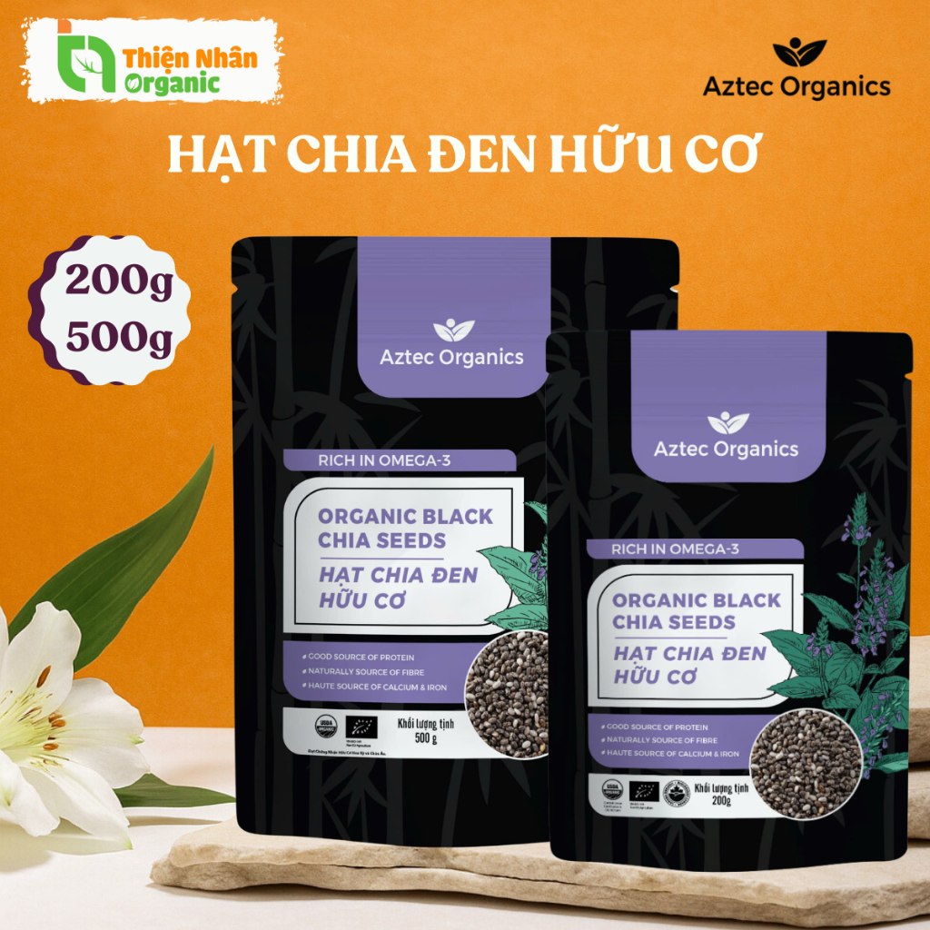 Hạt Chia Đen Hữu Cơ Aztec Organics Organic Chia Seeds