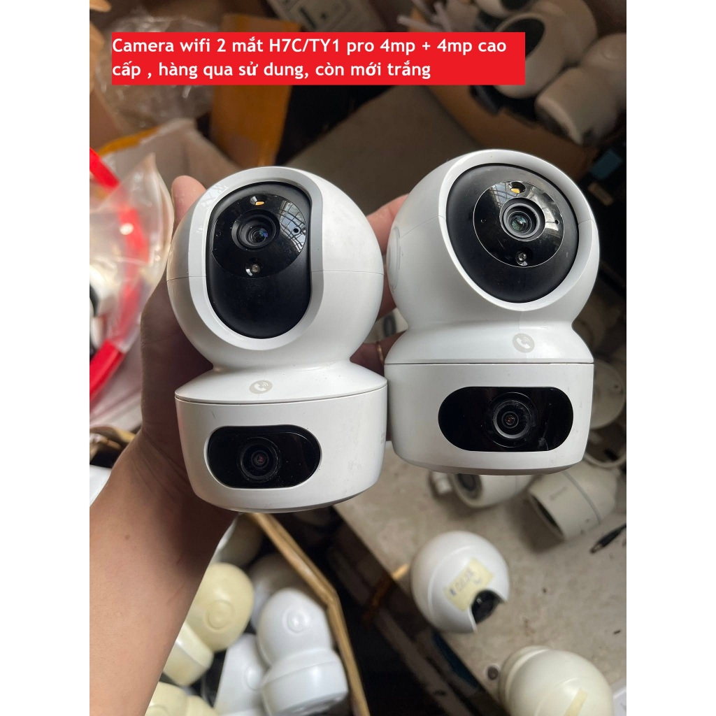 Camera wifi 2 mắt H7C/TY7 pro 4mp + 4mp hàng cũ, đã qua sử dụng, vỏ mới trắng