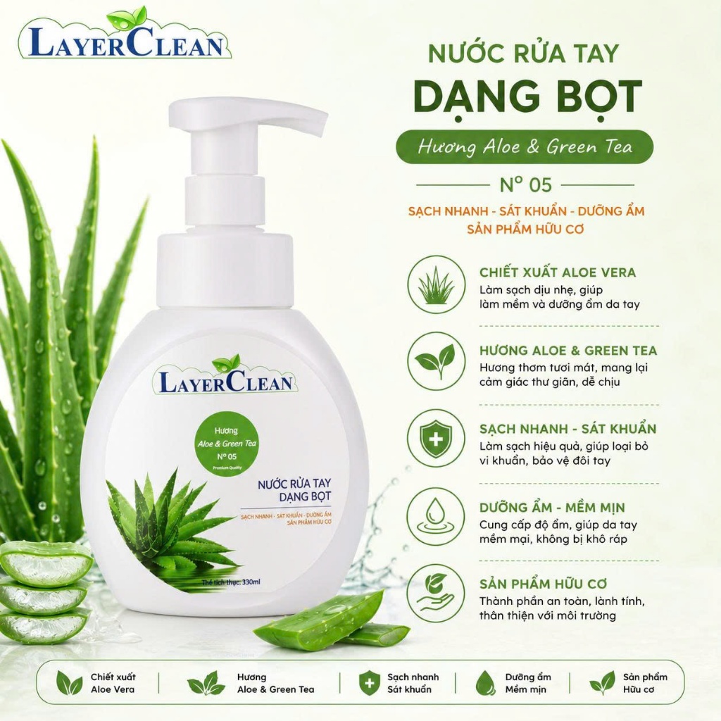 Nước rửa tay hữu cơ Layer Clean