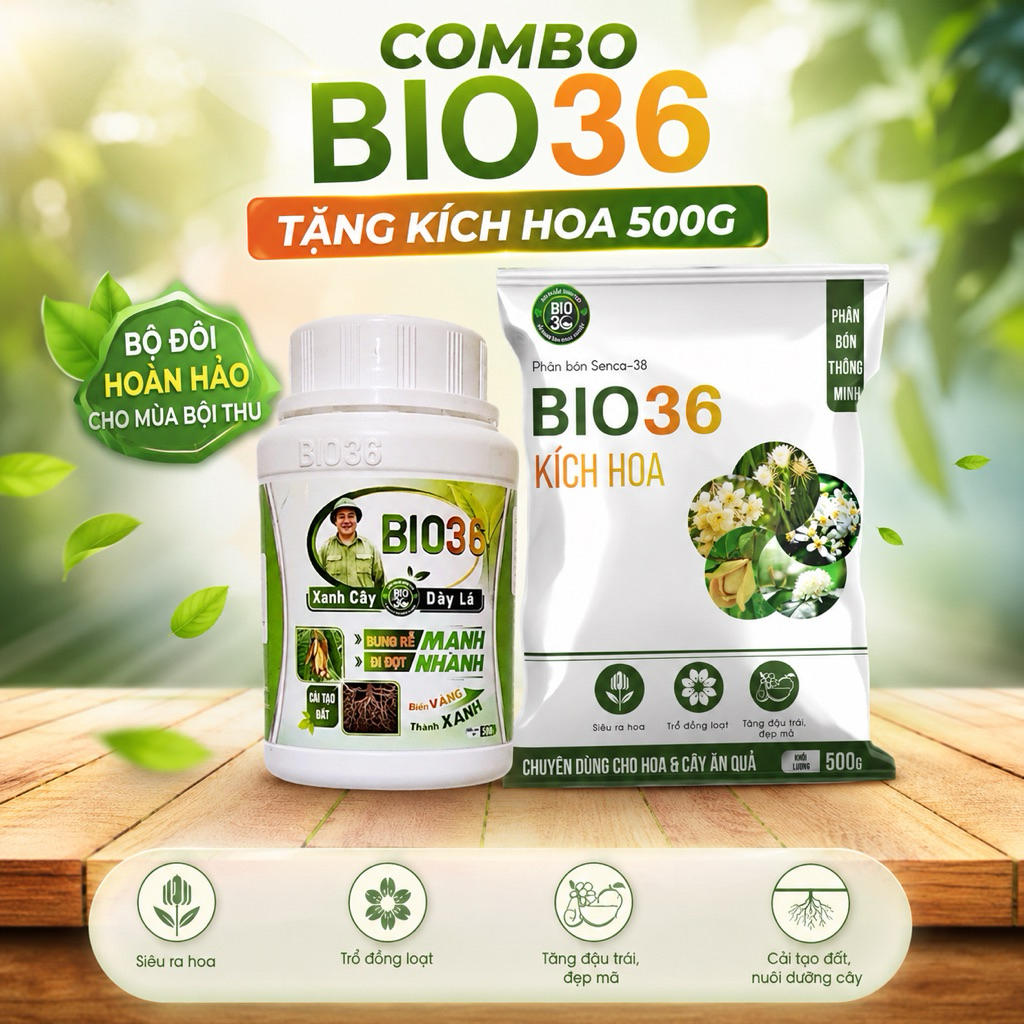 Phân bón Bio 36 tặng kèm 1 gói kích hoa 500g kích rễ mạnh, đi đọt nhanh, xanh cây, dày lá.Bio 36 Hàn