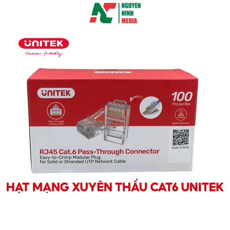 Hộp Hạt Mạng Xuyên Thấu CAT6 Unitek 100 Hạt
