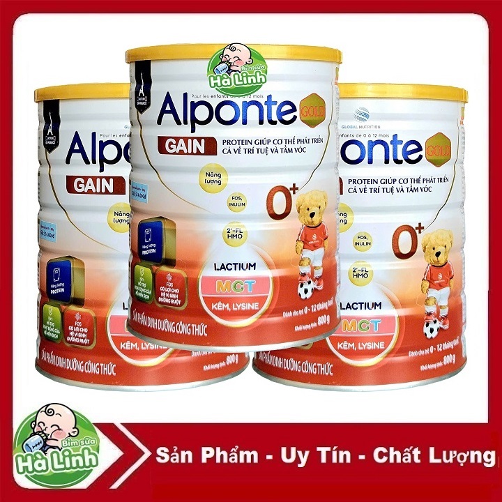 Combo 2/3/4/5 Lon Sữa Alponte Gain 0+/1+ 800g [HSD 2028]