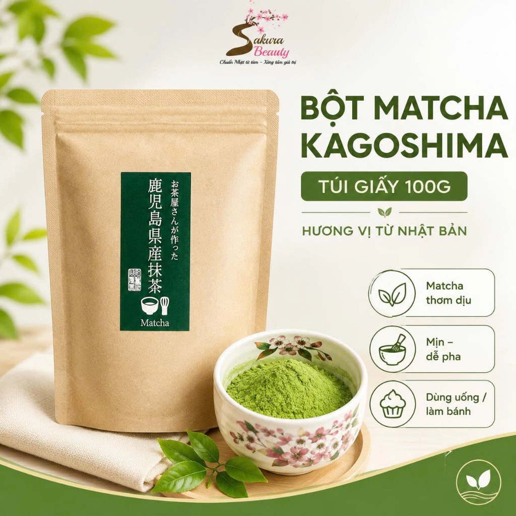 Bột Matcha Nhật Bản Nguyên Chất – Kagoshima, Gokugoku, Morihan Uji & Kataoka Matcha Milk - Nội