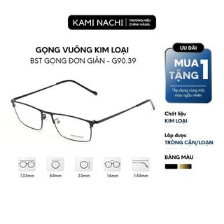 Gọng kính kim loại dáng vuông KAMI NACHI phong cách đơn giản G90.39