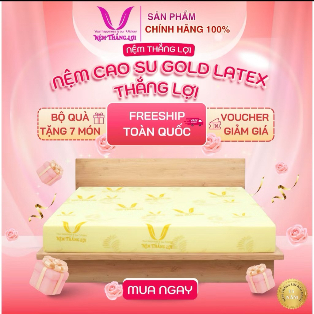 🦋🦋Nệm cao su non cao cấp Gold Latex THẮNG LỢI chính hãng-giá từ nhà máy sản xuất