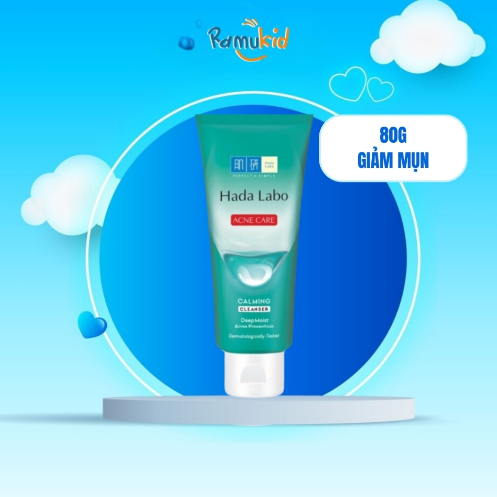 Sữa rửa mặt Hada Labo cho da dầu mụn, da nhạy cảm Hada Labo Acne Care Calming Cleanser 80g