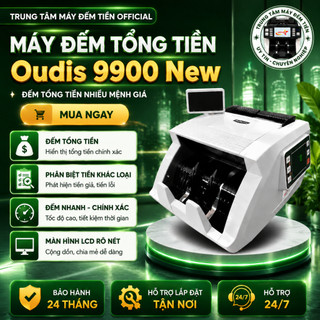 Máy đếm tiền Oudis 9900New - Tính năng tổng tiền nhiều mệnh giá và kiểm tra tiền giả 2026 New