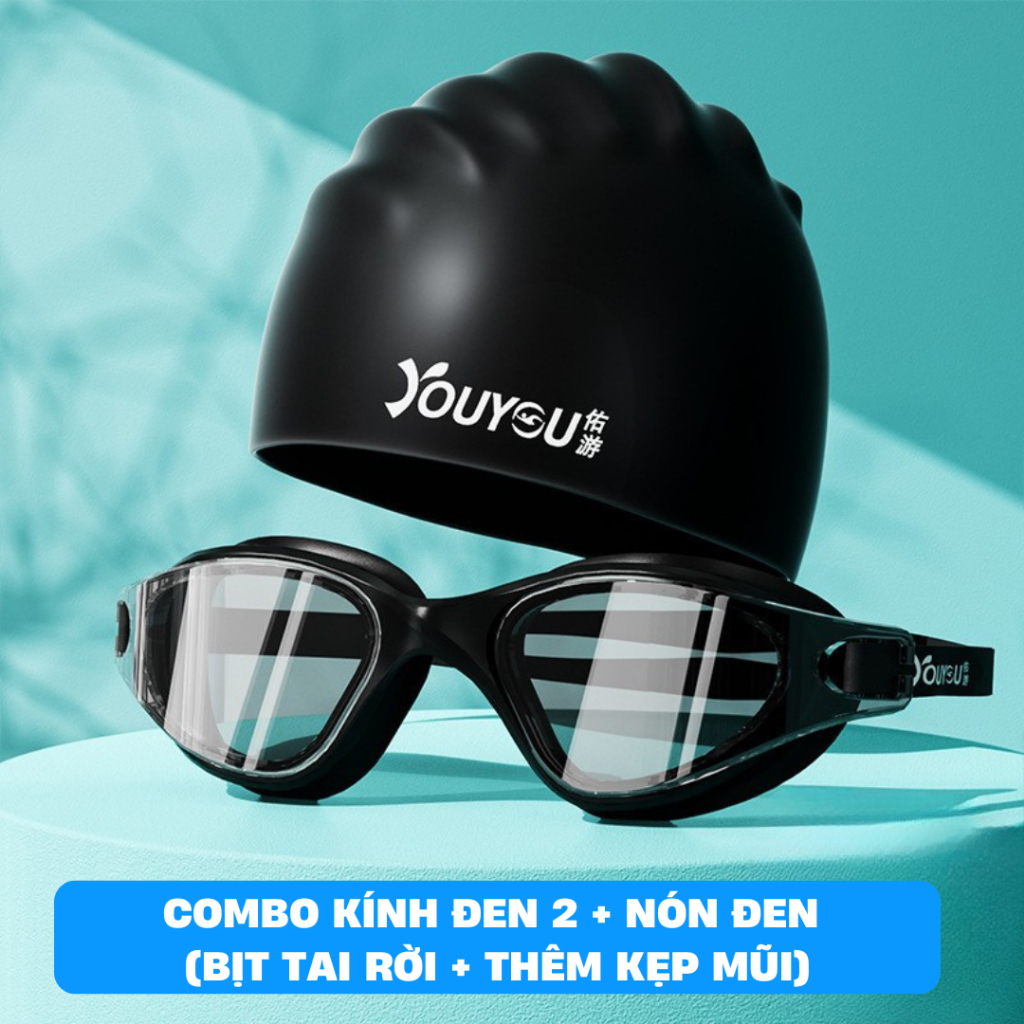 Set Kính bơi cùng nón mũ bơi nam nữ người lớn chính hãng YOUYOU cản tia UV chống mờ sương Yuripromax | BigBuy360 - bigbuy360.vn