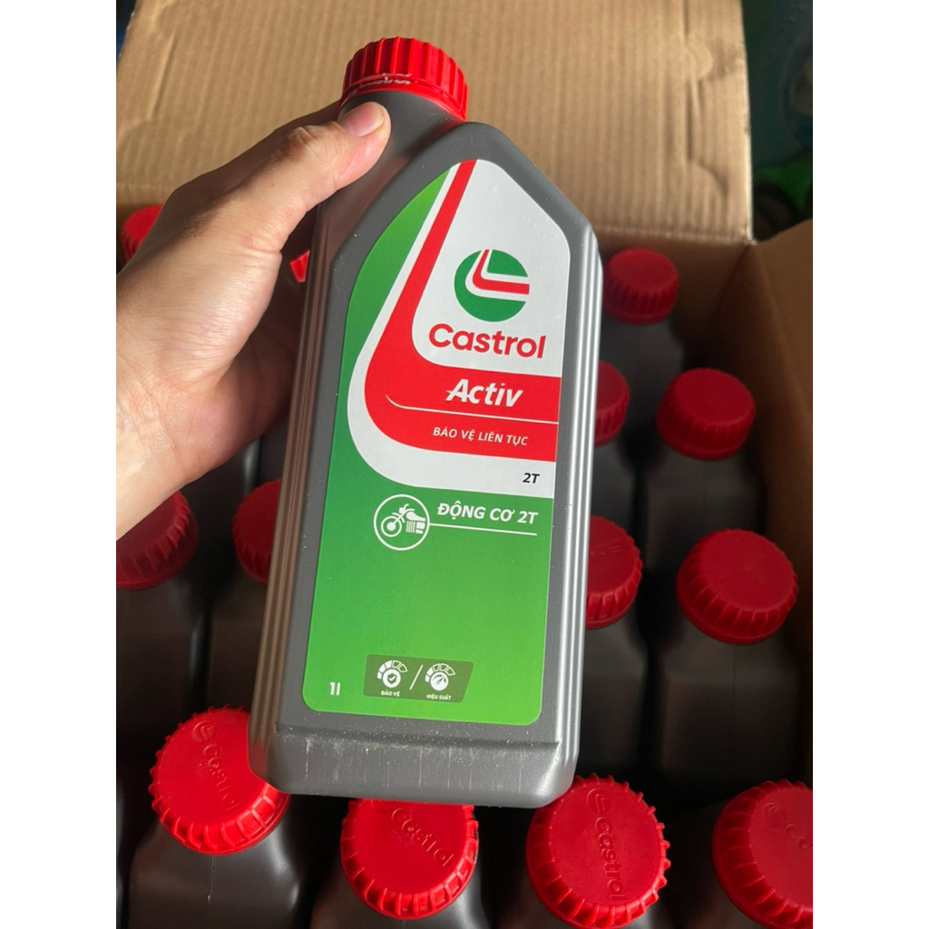 Nhớt Castrol Activ 2T Chính Hãng 1L - Nhớt 2 Thì Cho Xe Máy Xì Po, Máy Cắt Cỏ, Máy Cưa Xăng Giảm Khó