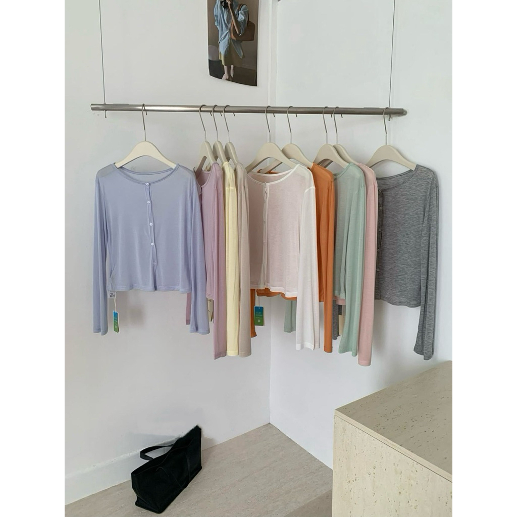 nimstudio | cardigan Egg trơn vải lyocell mềm mát khoác ngoài