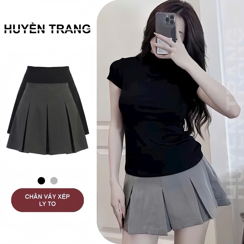 Chân Váy Midi Dáng Ngắn Ly To Hottrend Nữ Tính M0107