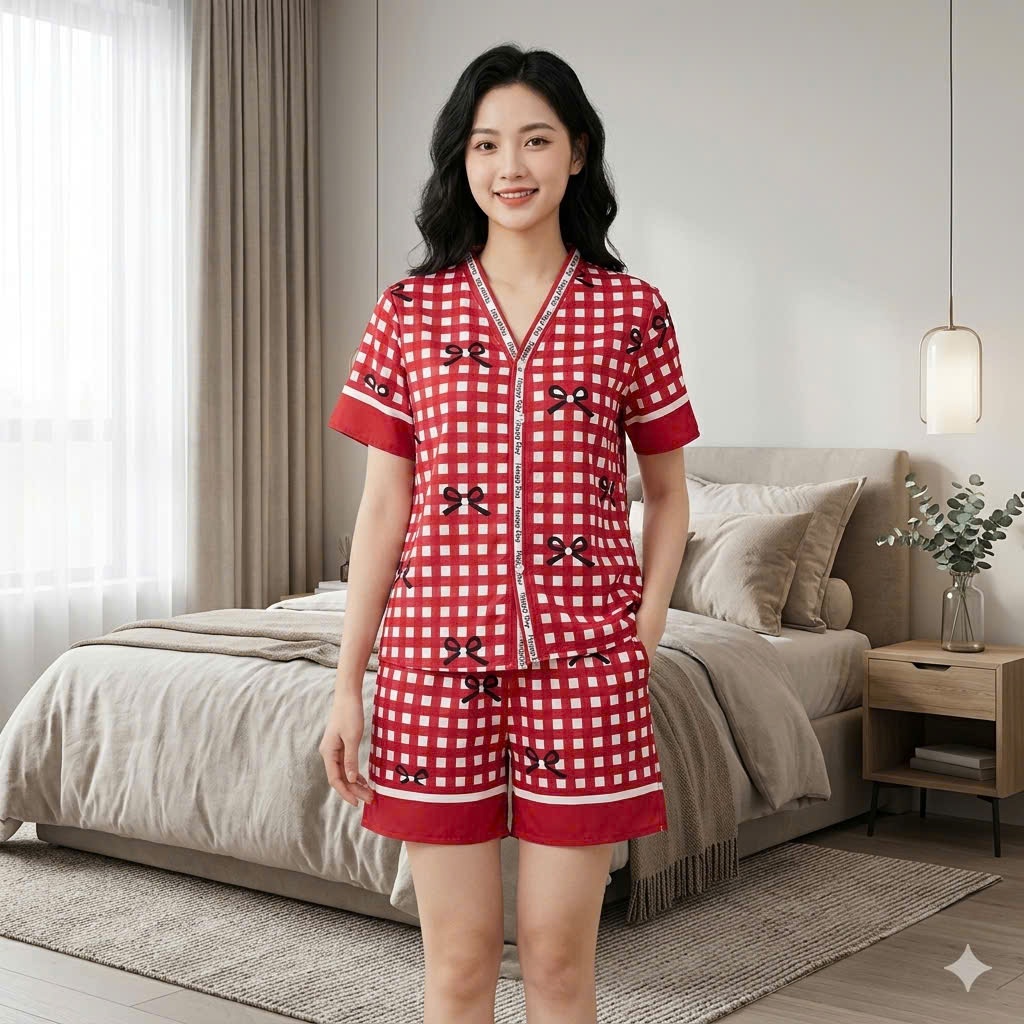 [New Pijama]Bộ Đồ Ngủ Jiang Jiang's Đũi Mềm Mại Phù Hợp Cho Mọi Khoảnh Khắc Thư Giãn M3
