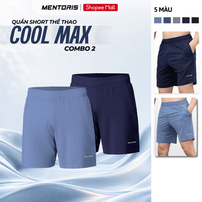 COMBO 2 Quần Short Nam MENTORIS Vải Coolmax Siêu Thoáng Khí, Co Giãn 4 Chiều, Form Thể Thao CB2.MASR25S002