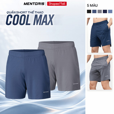 Quần Short Thể Thao Nam MENTORIS Vải Coolmax Co Giãn 4 Chiều, Siêu Thoáng Khí,Form Regular Fit MASR25S002
