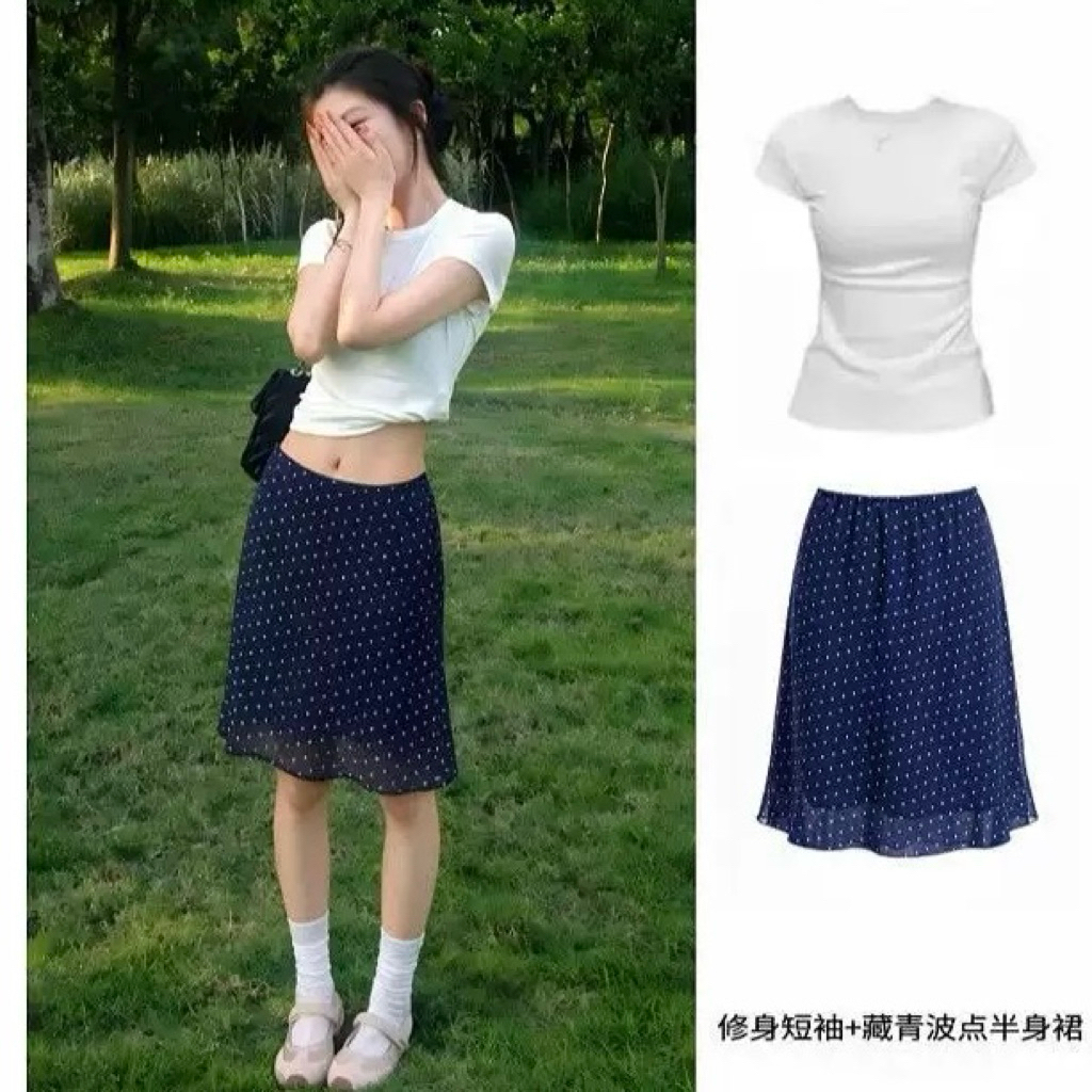 (Aheun studio) Tổng hợp chân váy hot girl phong cách retro Mỹ mùa hè