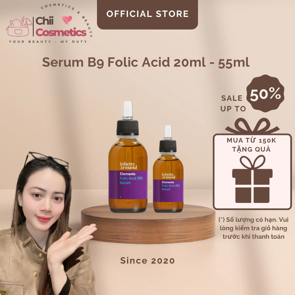 [Hàng công ty] Serum B9 Elements Folic Acid Juliette Armand | Tinh chất phục hồi, dịu da, giảm kích 