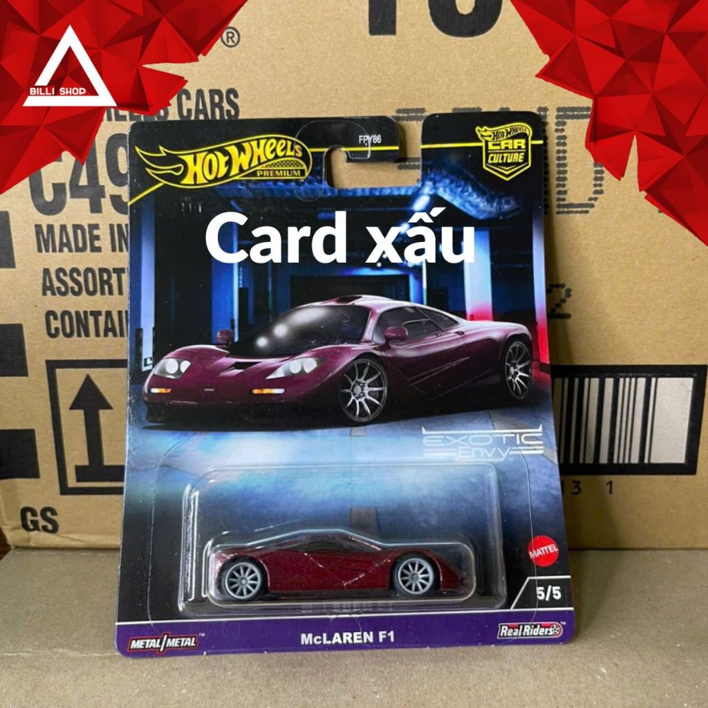 Xe mô hình Hot Wheels Premium McLaren F1 - Exotic Envy [Card xấu]