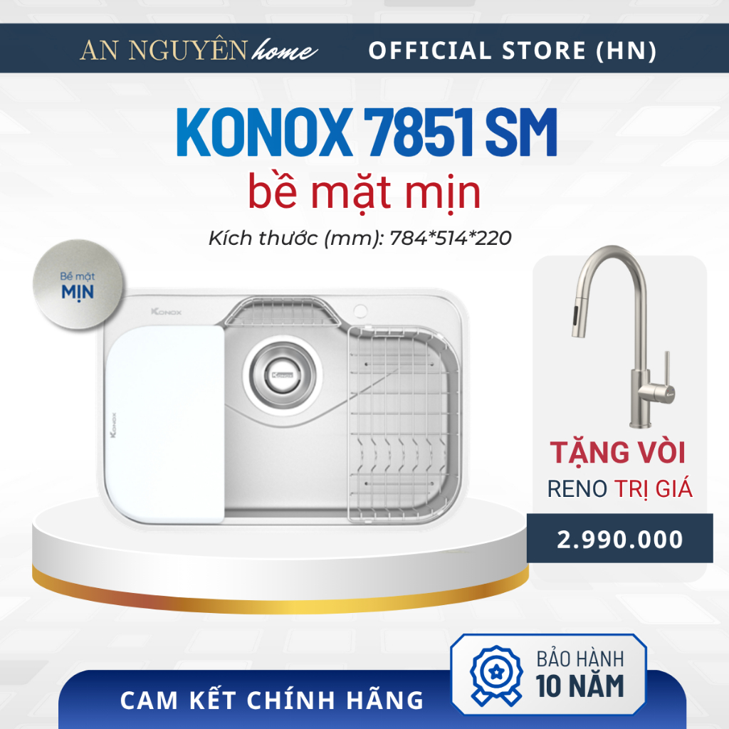 Chậu rửa bát phong cách Nhật bề mặt mịn Tari 7851SM