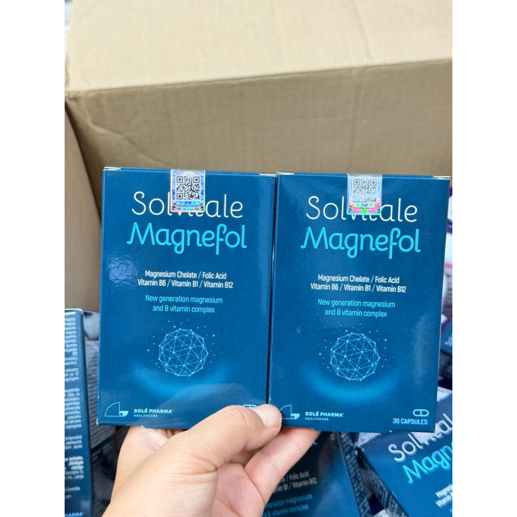 Solvitale Magnefol 30 Viên Nhập Khẩu Latvia, Magie Bisglycinate Kết Hợp Vitamin B1 B6 B9 B12 - Nhập 
