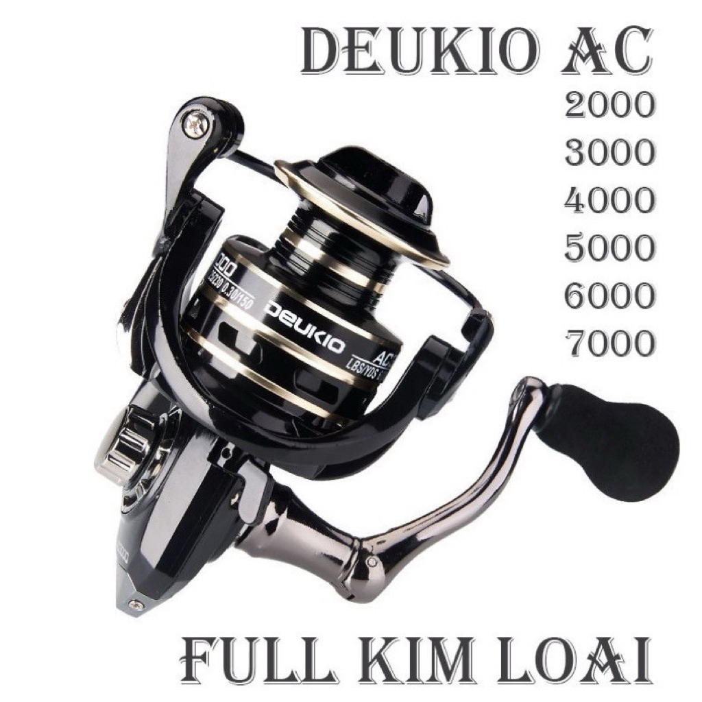 Máy Câu Cá, Máy Câu DEUKIO AC2000 - AC7000 Kim Loại Siêu Khỏe Dùng Câu Lure Câu Đài
