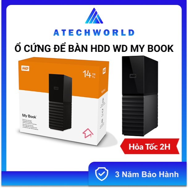 Ổ Cứng Để Bàn WD My Book 12TB 14TB 16TB 18TB 20TB 22TB 24TB – Hàng Chính Hãng - BH 3 Năm - Có Xuất V