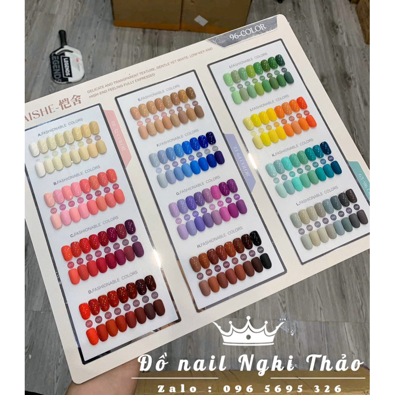Set sơn gel Kaise 96 màu + Tặng kèm base, top và bảng màu