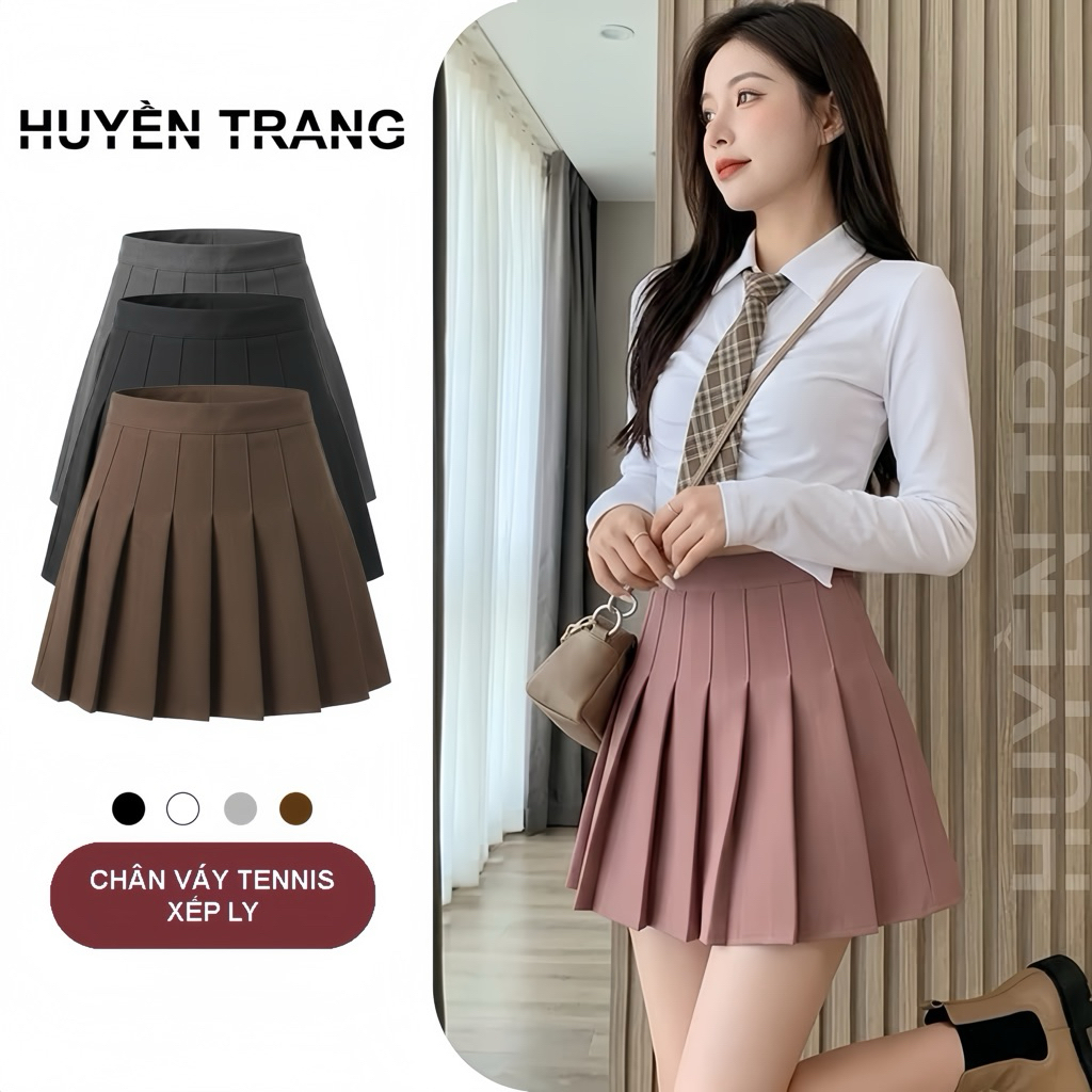 Chân váy xếp ly Tennis dáng xòe chất tuyết mưa - Chân váy tennis xếp ly ngắn chất tuyết mưa M028