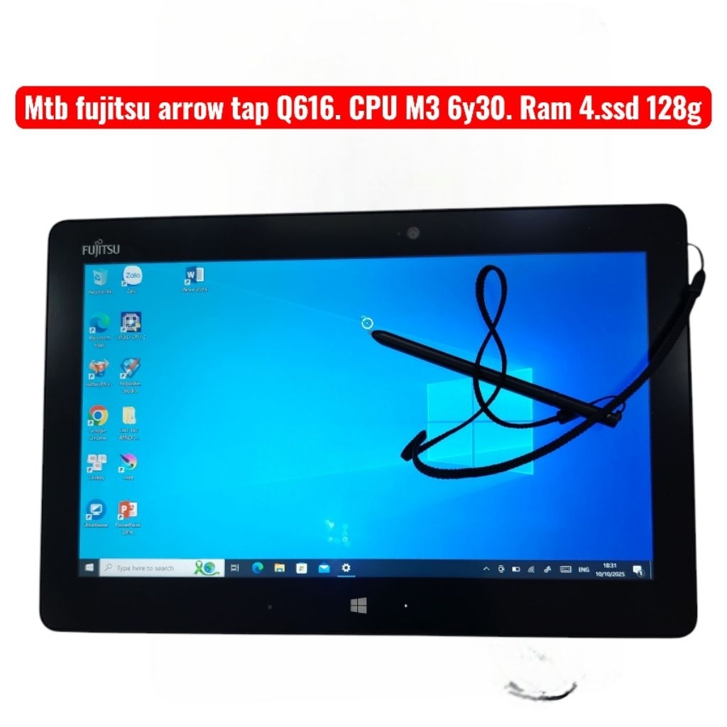 Máy tính bảng cũ Fujitsu arrows tap Q616.cpu M3 6y30 R4/128g.kèm sạc +bút Wacom. pin 2h