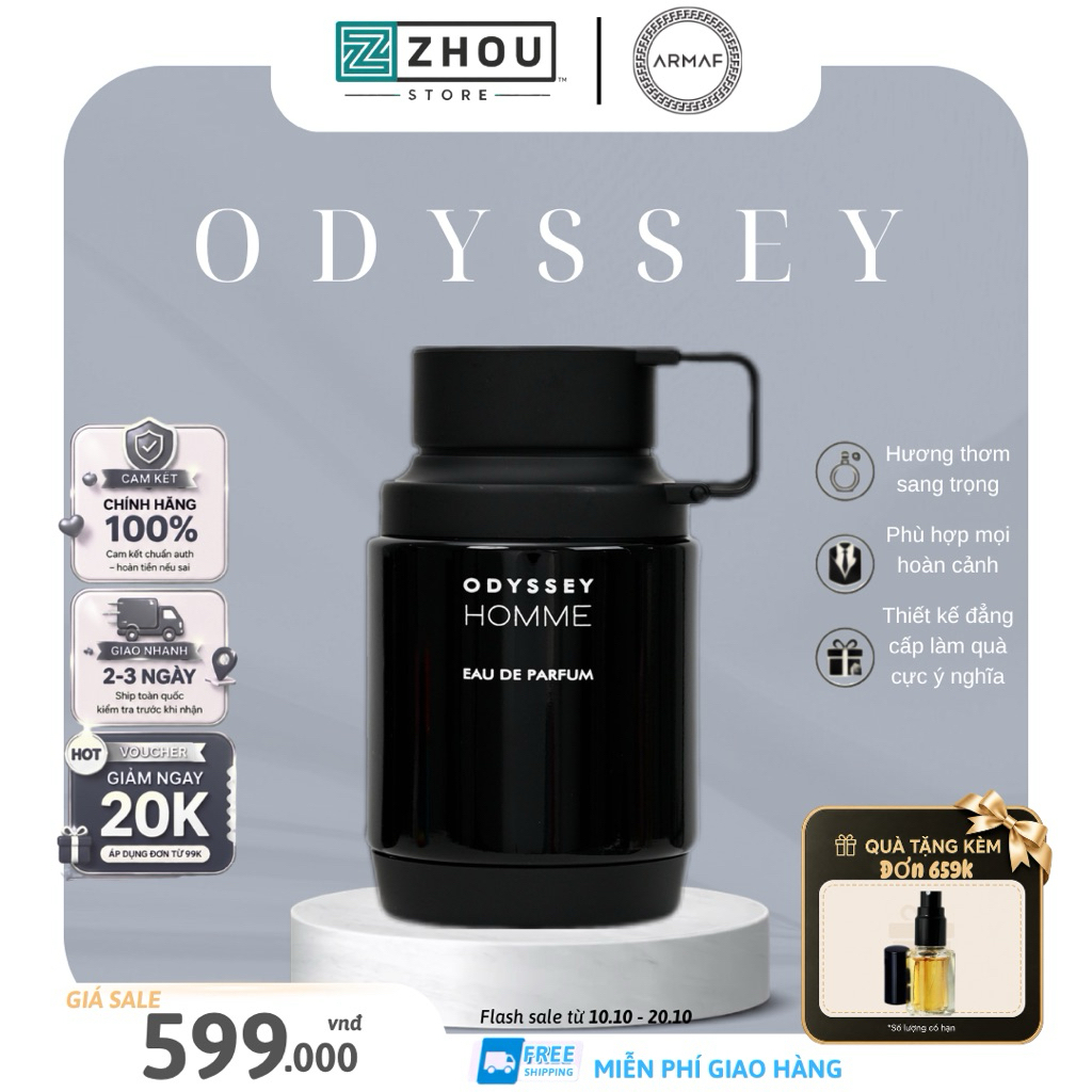 Nước Hoa Nam Armaf Odyssey Homme EDP 60ml - Phong Cách Hiện Đại, Thiết Kế Sang Trọng, Dung Tích Tiện