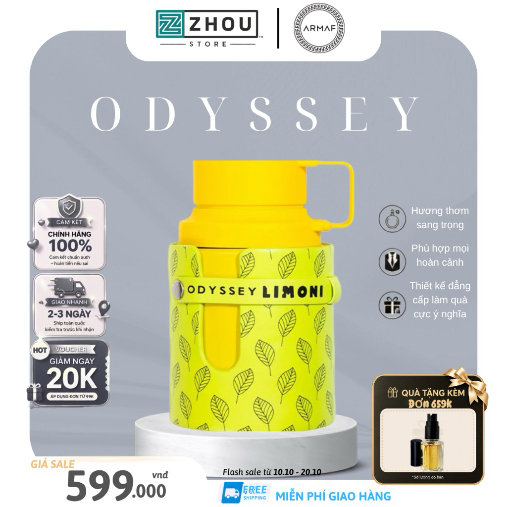 Nước Hoa Nam Armaf Odyssey Limoni EDP 60ml - Thiết Kế Nổi Bật, Phong Cách Hiện Đại, Dung Tích Tiện D